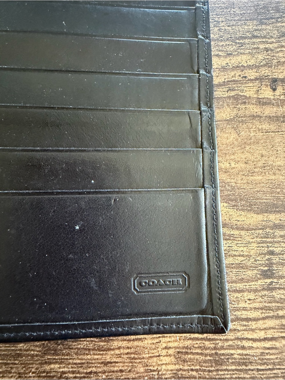 Coach Black Leather Travel Card & Passport Organizer - Picture 2 of 6